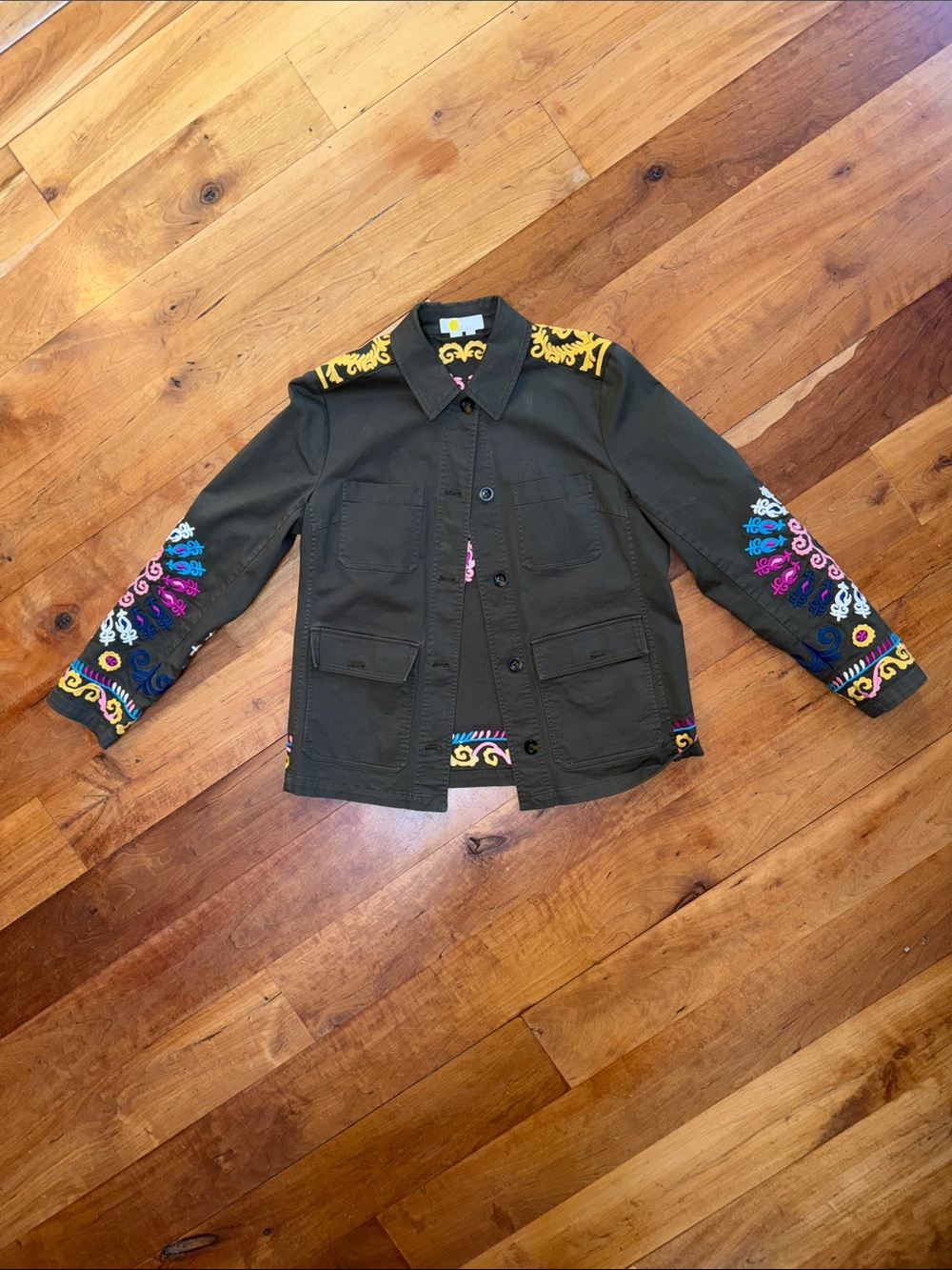 Boden Olive Green Embroidered Utility Jacket - Picture 5 of 10